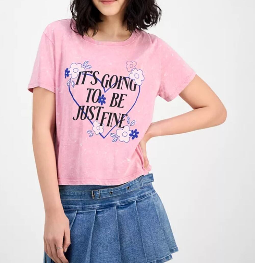 Pretty Rebel Juniors'It's Going to be Just Fine GraphicTeeXS